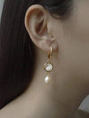 Vintage Gold Moon Drop Earrings