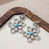 Vintage Bohemian Silver Flower Earrings
