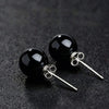 Minimalist Purple Stone Silver Stud Earrings