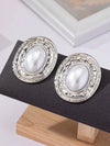 Geometric Textured Pearl Drop Earrings