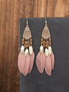 Vintage Feather Pendant Earrings