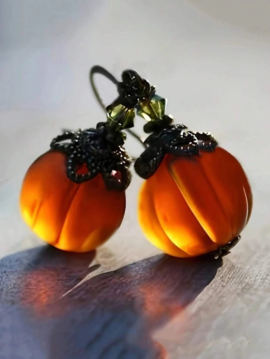 Vintage Pumpkin Pendant Earrings