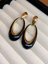 Burgundy Oval Drop Earrings