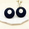 Vintage Wooden Round Hollow Out Earrings
