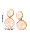 Asymmetric Green Wave Drop Earrings