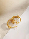 Vintage Stainless Steel Hoop Earrings