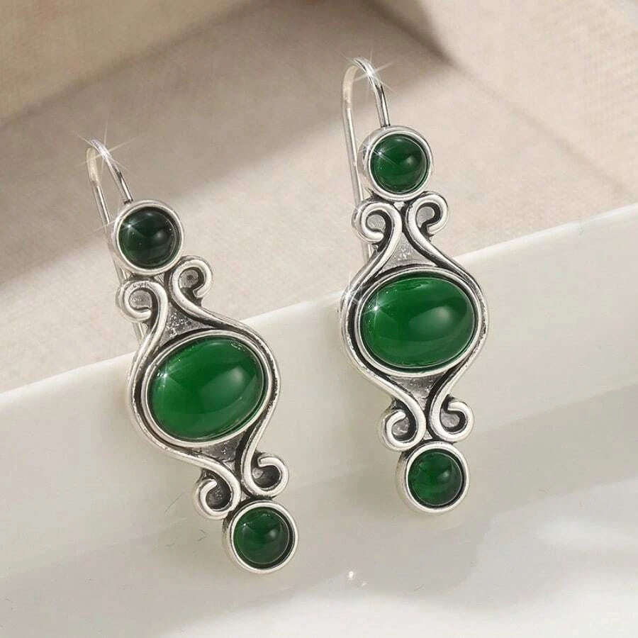 Floral Carved Bead Drop Earrings