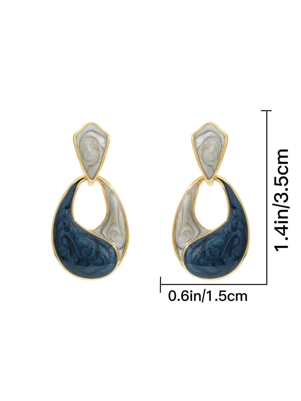 Two Tone Drop Earrings