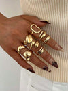 Vintage Geometric Open Ring Set