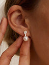 Gold Plated Pearl Bridal Earrings