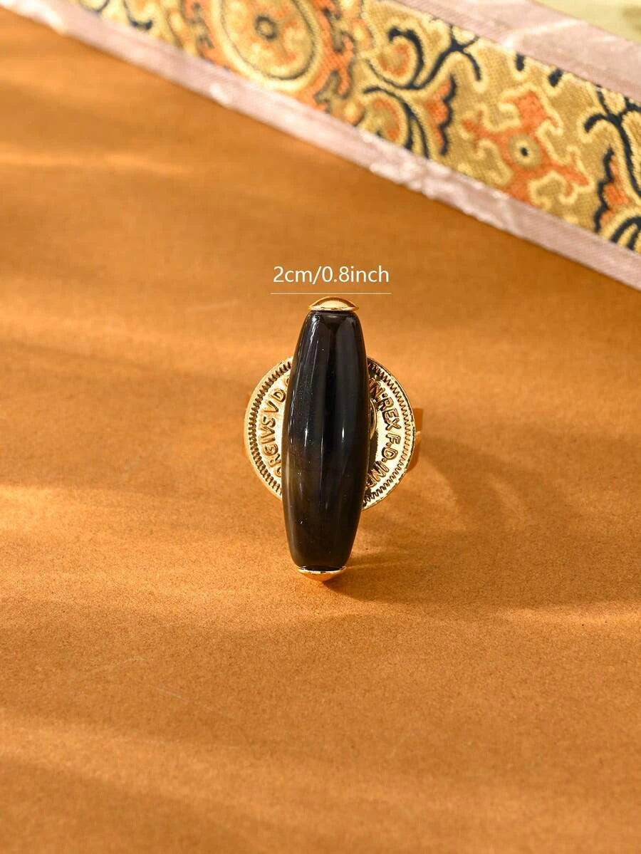 Bohemian Agate Gold Ring