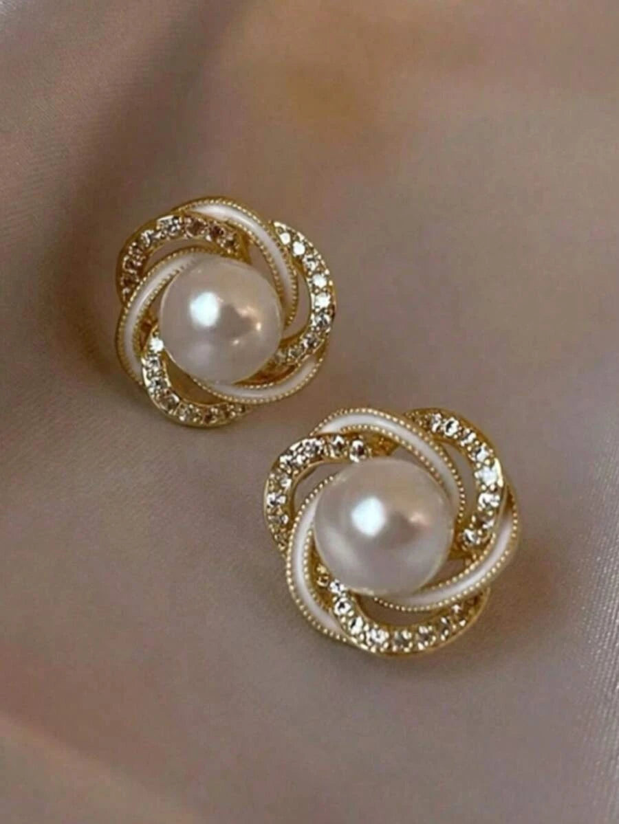 Korean Style Faux Pearl Stud Earrings
