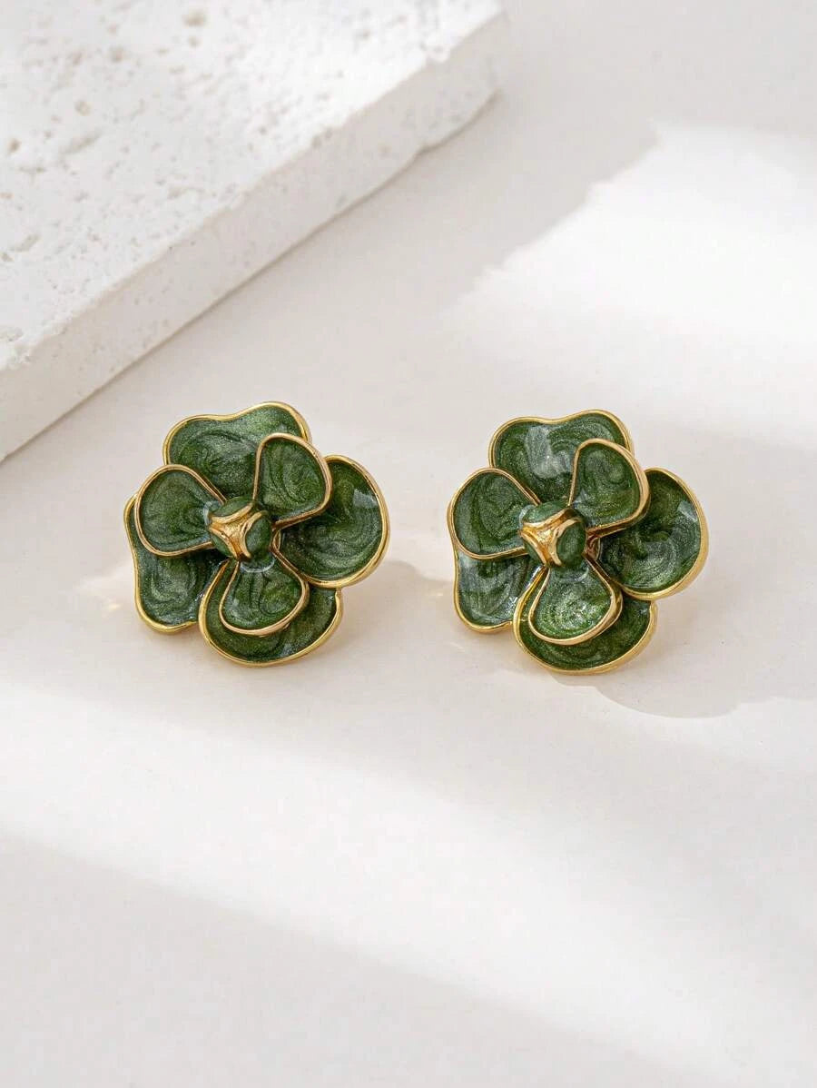 Vintage Floral Stud Earrings