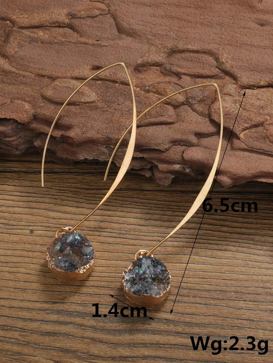 Resin Geometric Drop Earrings
