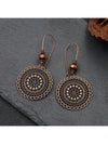 Vintage Carved Flower Dangle Earrings