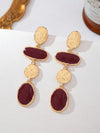 French Vintage Enamel Asymmetrical Drop Earrings
