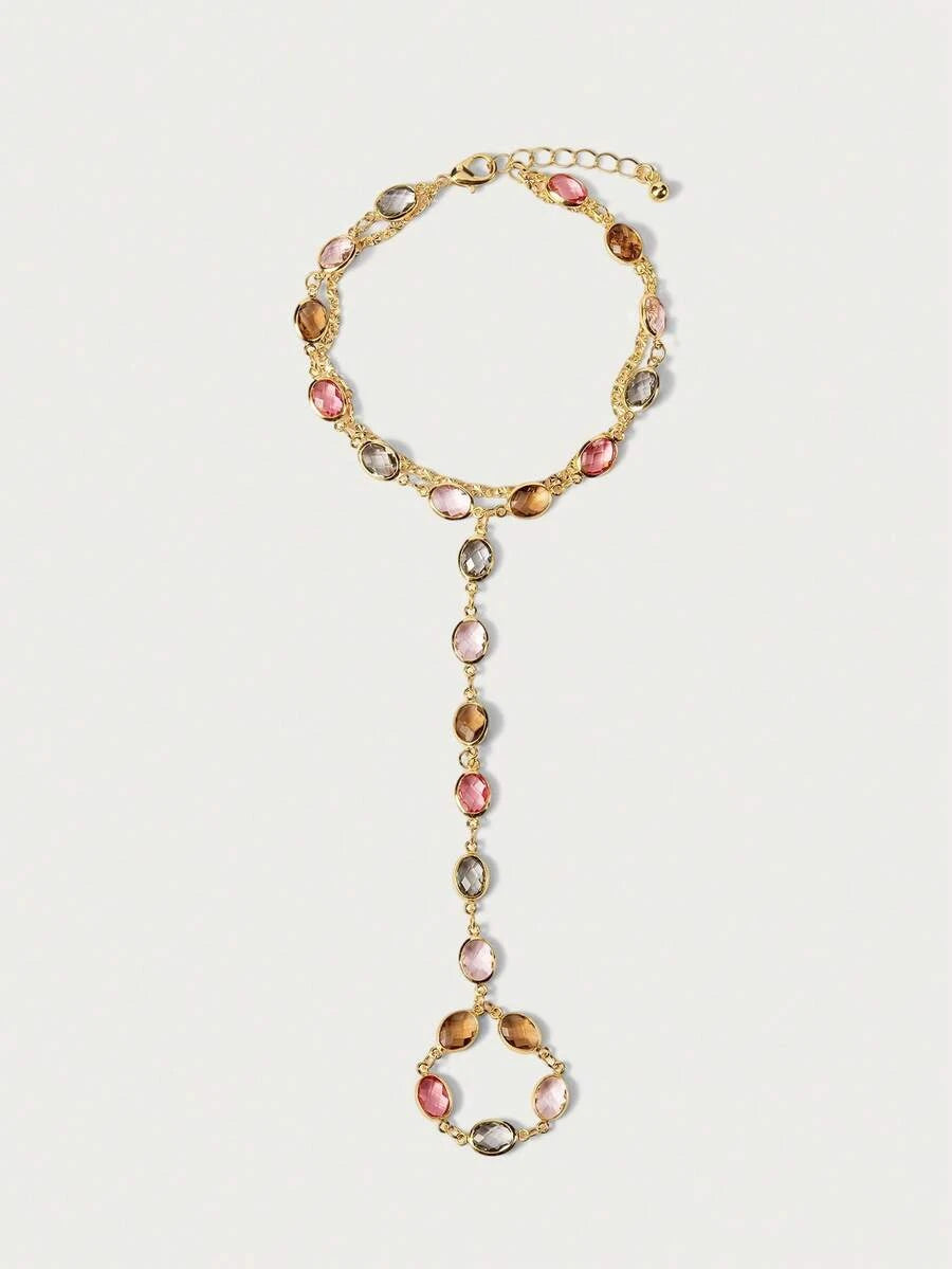 Glisma 18K Gold-Plated Beaded Finger Chain