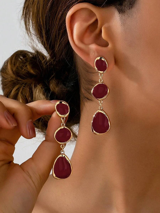French Vintage Geometric Drop Earrings