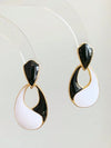 Two Tone Drop Earrings