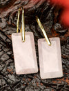 Natural Amethyst Square Pendant Earrings
