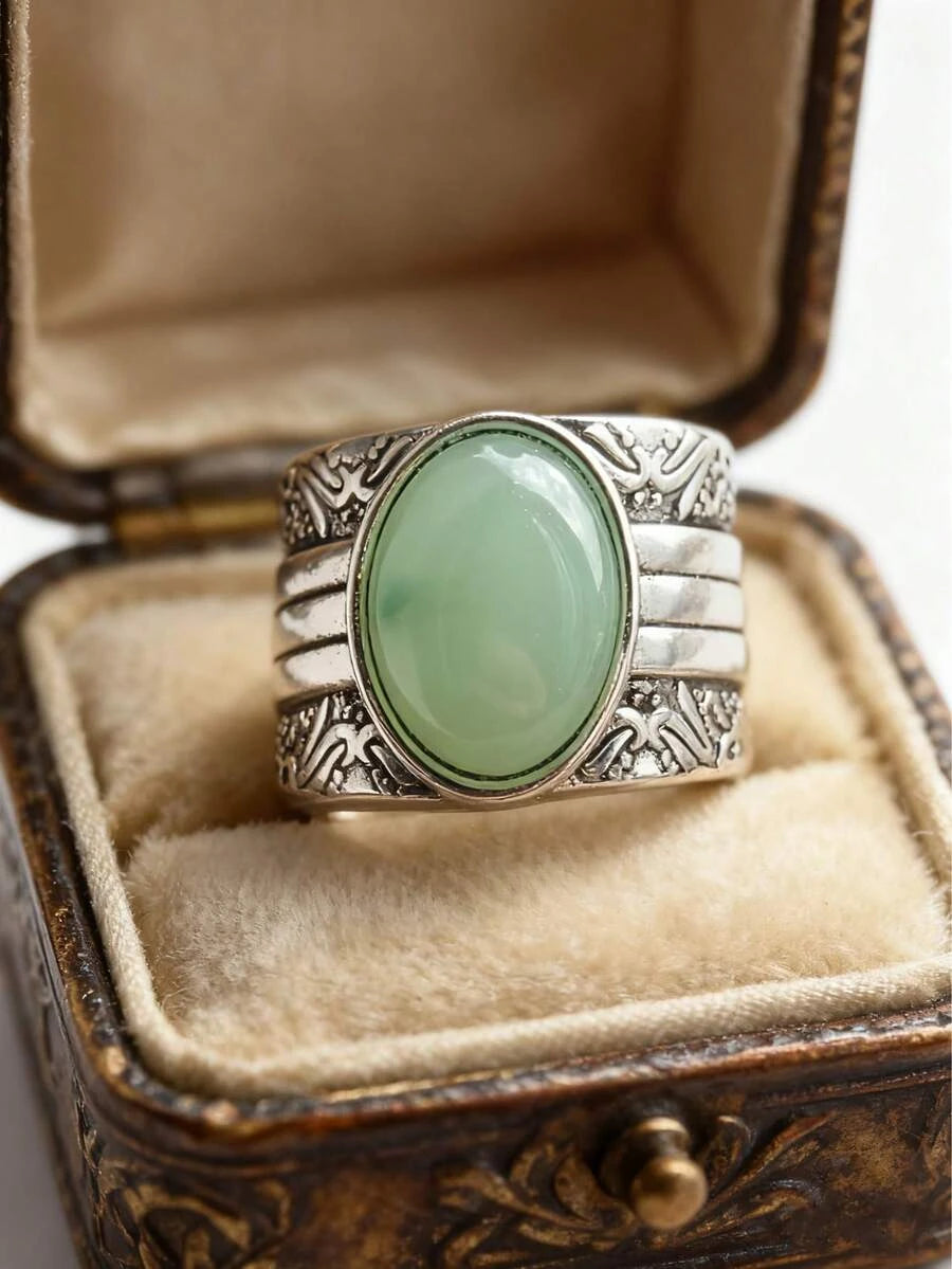 Vintage Silver Birthstone Band Ring
