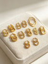 Stainless Steel Gold Ring Earring Set