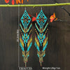Geometric Beaded Tassel Earrings