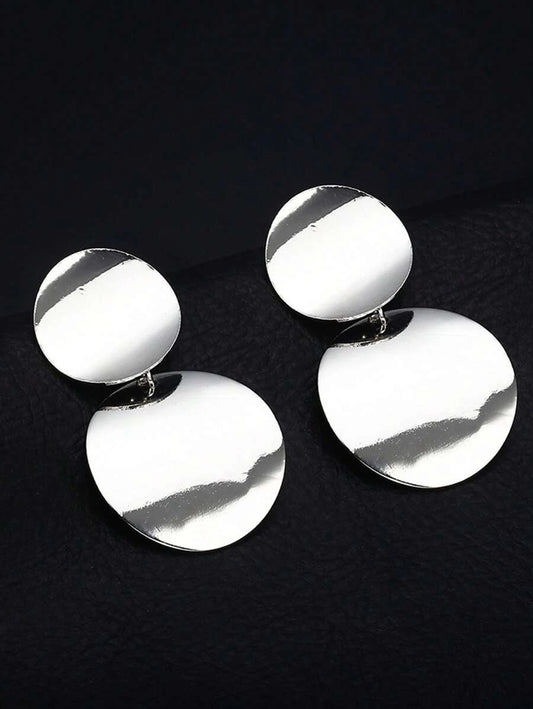 Retro Fashion Metal Round Disc Earrings