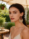 Handmade Wooden Beaded Disc Earrings