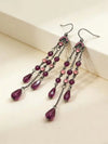 Retro Crystal Tassel Pendant Earrings