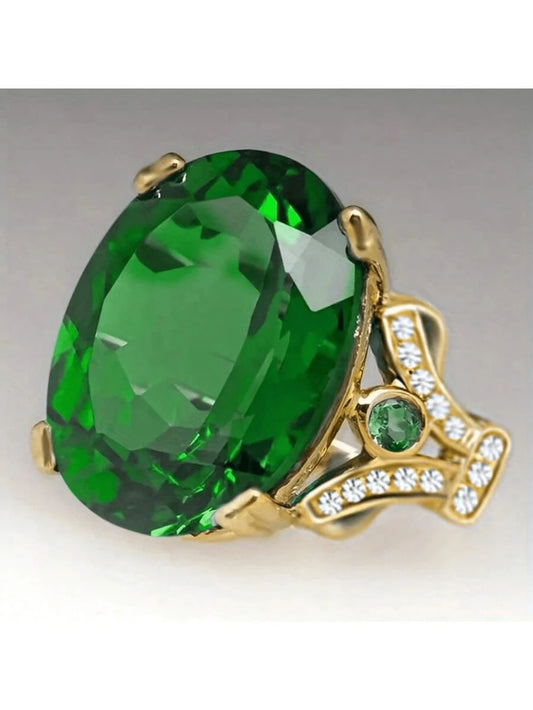 Bohemian Red Cubic Zirconia Ring