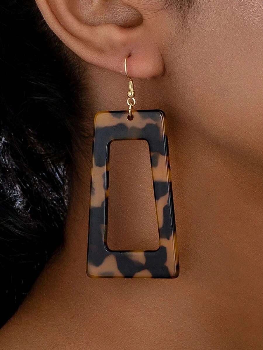 Colorful Geometric Square Drop Earrings