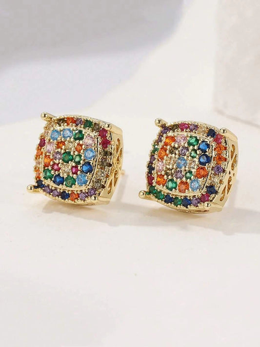 Vintage Square Copper Earrings