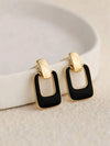 Burgundy Square Drop Earrings