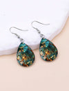 Asymmetrical Glass Pattern Drop Earrings