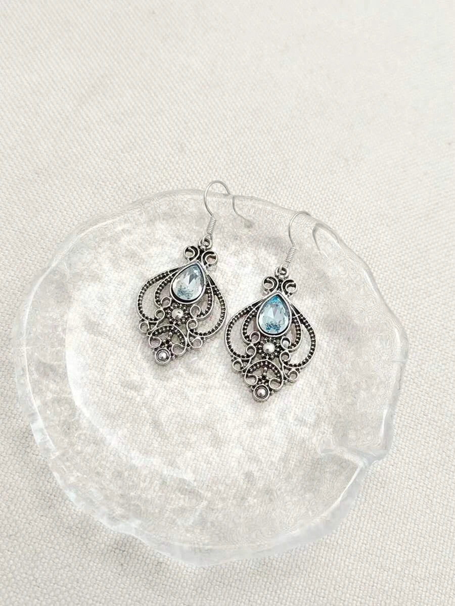 Vintage Bohemian Teardrop Gemstone Earrings