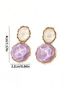 Asymmetric Green Wave Drop Earrings