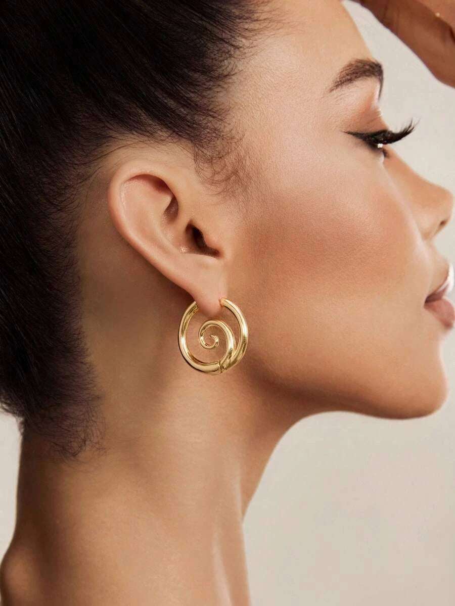 Gold Plated Spiral Earrings