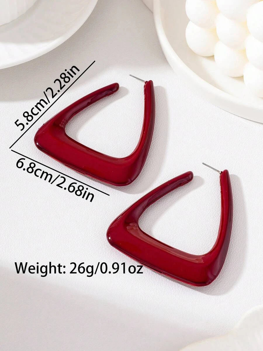Geometric Design Hoop Earrings