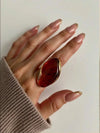 Gold Plated Geometric Resin Ring