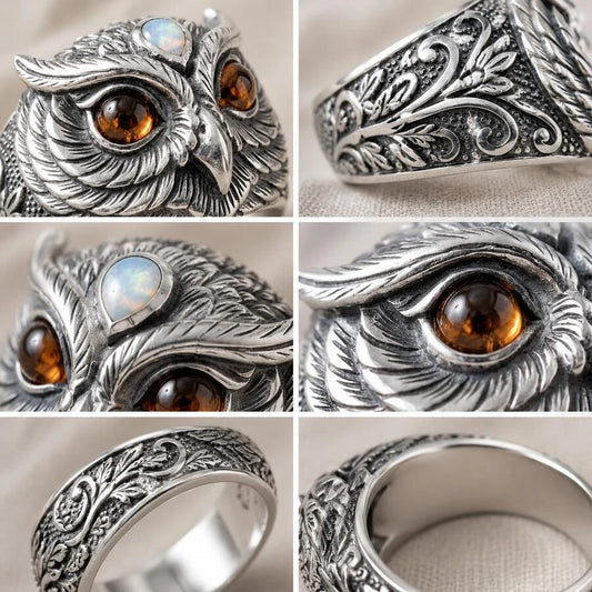 Vintage Owl Statement Ring