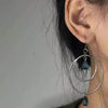 Silver Bohemian Layered Gemstone Earrings
