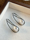 Vintage Faux Pearl Copper Dangle Earrings
