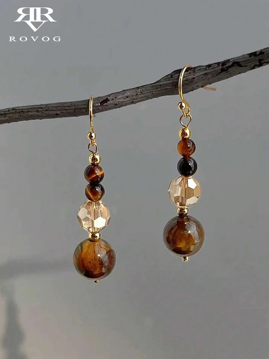 Vintage Faux Tiger Eye Earrings