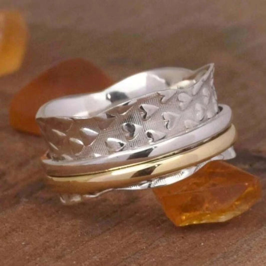 Hammered Vintage Bohemian Wide Band Ring