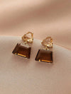 Retro Minimalist Trapezoid Crystal Earrings