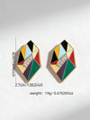 Geometric Abstract Face Enamel Earrings