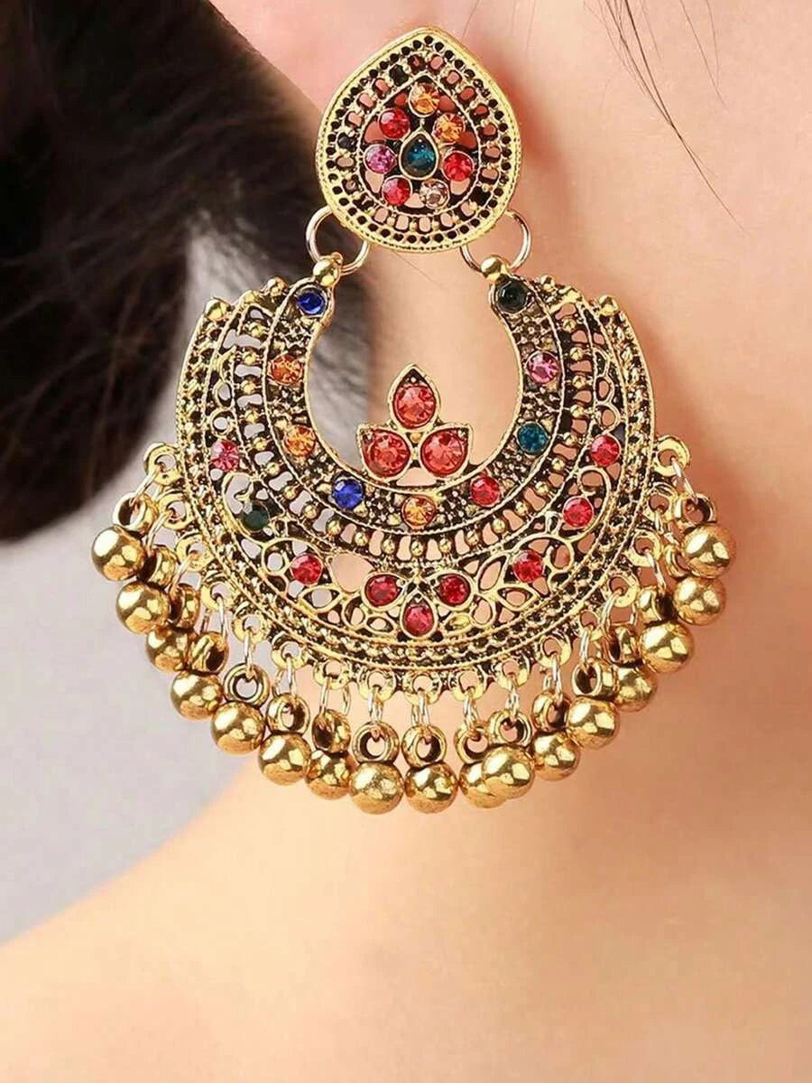 Multicolor Rhinestone Statement Earrings