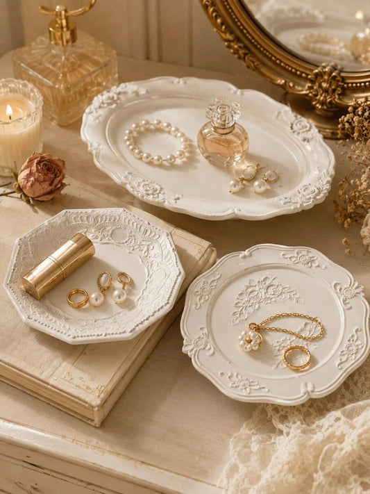 White Baroque Vanity Tray