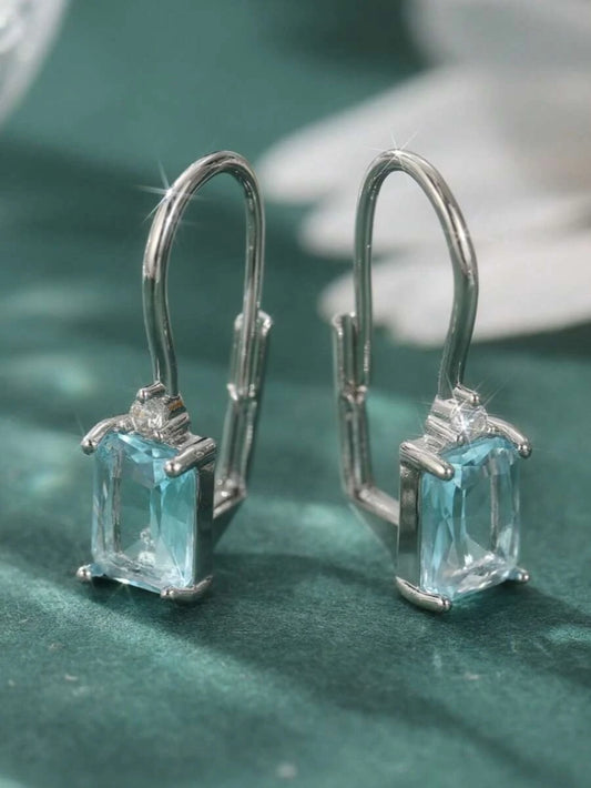 Retro Square Cubic Zirconia Earrings
